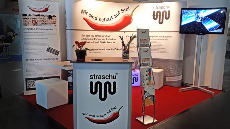 Der straschu Stand auf der Jobmesse.