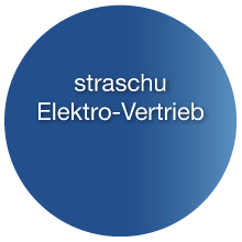 blauer Kreis mit dem Schriftzug straschu Elektro-Vertrieb