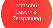 roter Kreis mit dem Schriftzug straschu Lasern und Zerspanung
