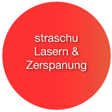 roter Kreis mit dem Schriftzug straschu Lasern und Zerspanung