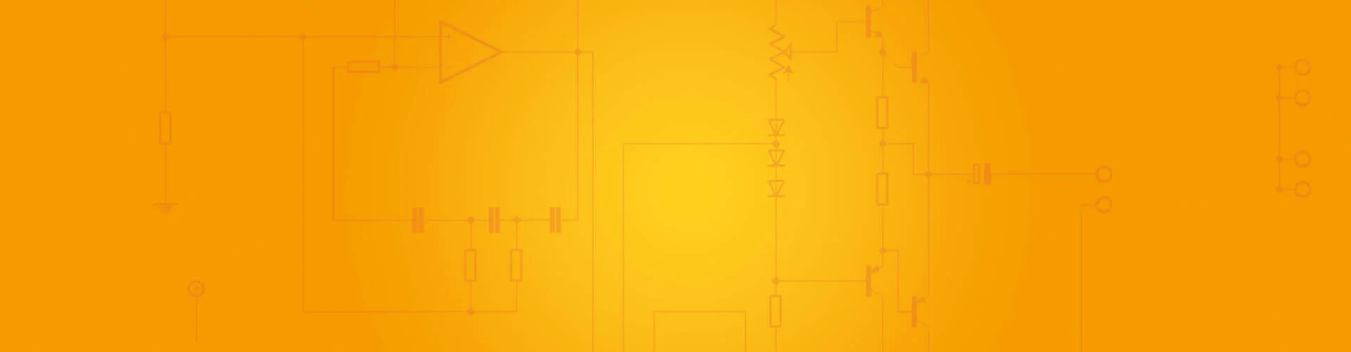 Ein orangener Hintergrund mit einem leicht transparentem Stromlaufplan